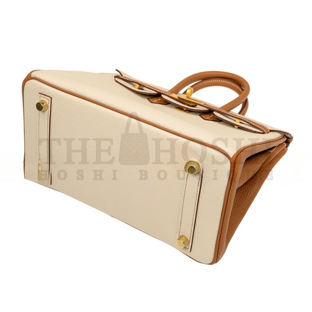 H**me5 BIRKIN 30 EPSOM SELLIER MILKSHAKE WHITE GOLDEN BROWN GOLD BUCKLE BAG H028368CK3Z (30*23*15cm) Master Quality